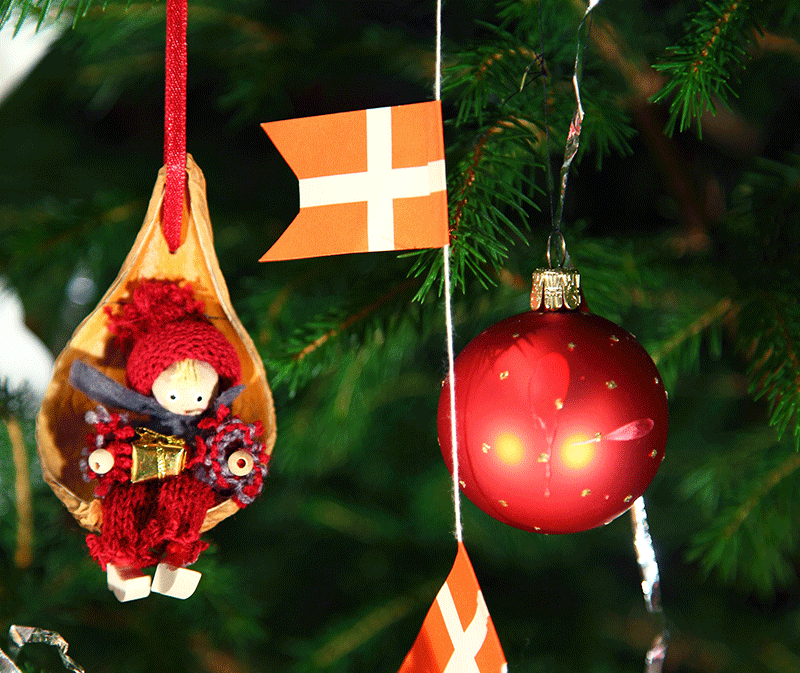 Christmas tree decorations danish flag