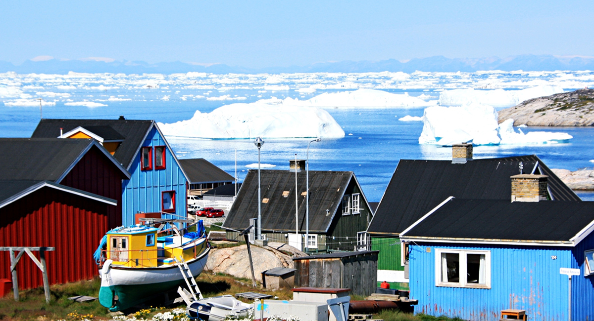 Greenland small icy village