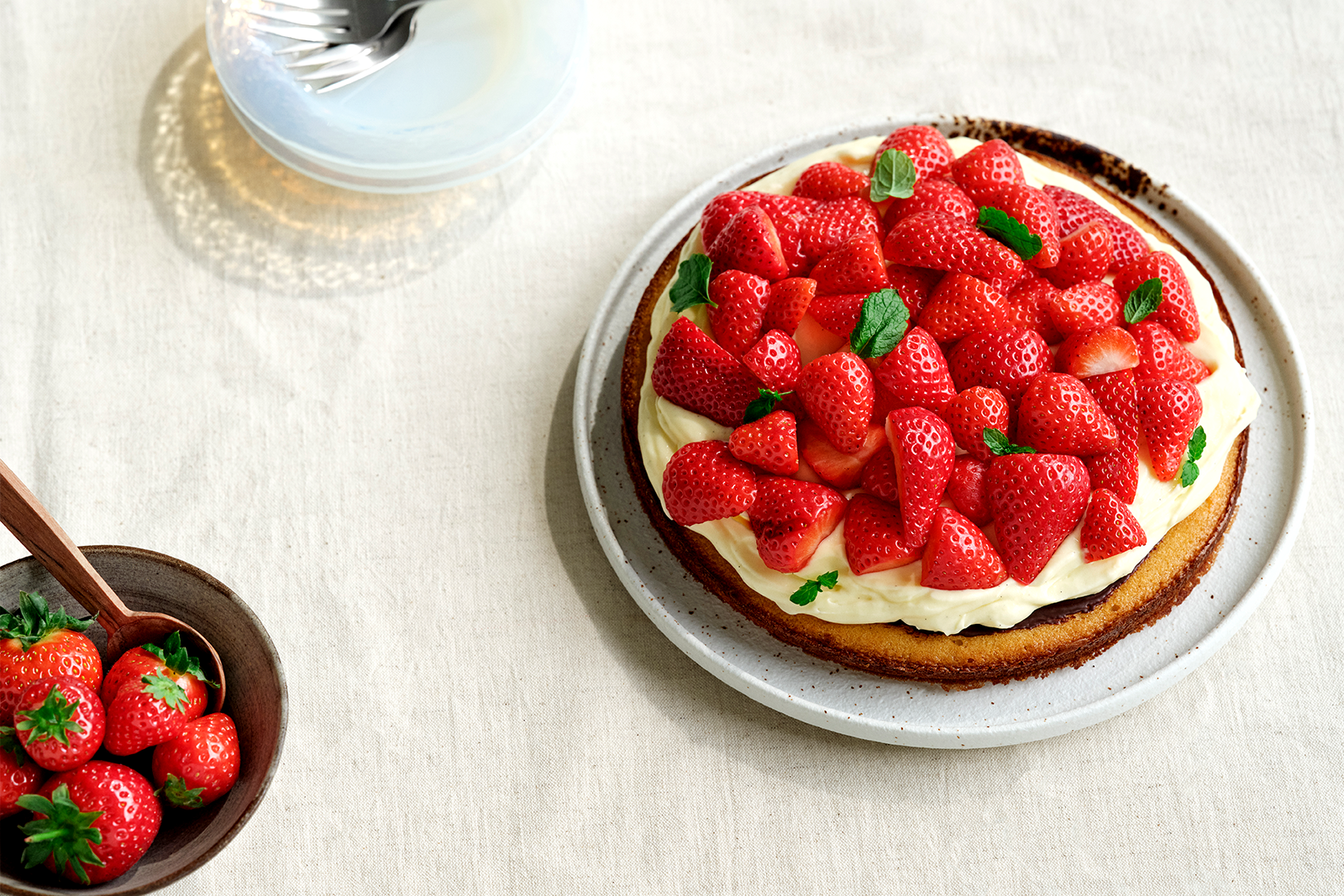 Traditional strawberry tart