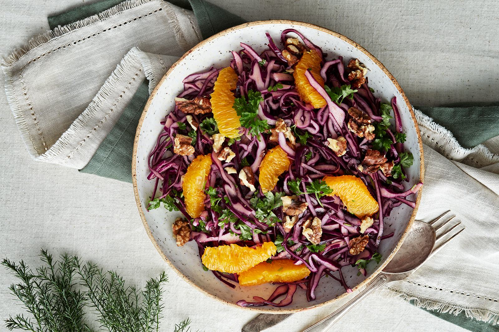 Fresh red cabbage salat